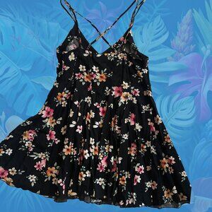 Forever 21 Floral Black Mini Dress